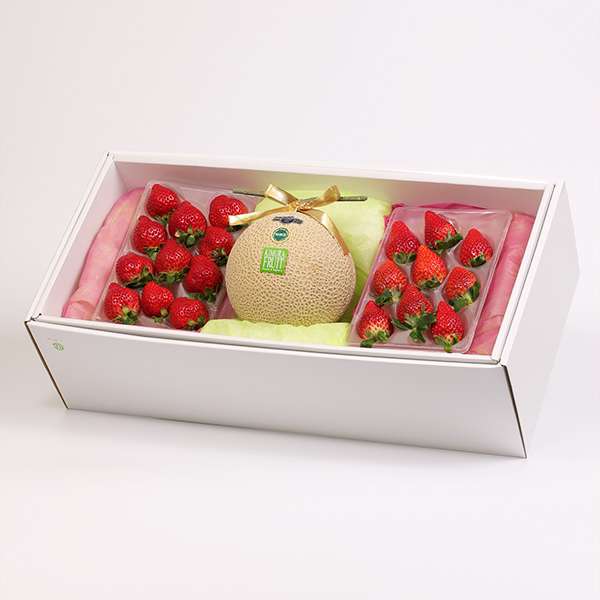 静岡県産 クラウンマスクメロンと2種のいちご（あまおう＜11粒＞・ゆめ 